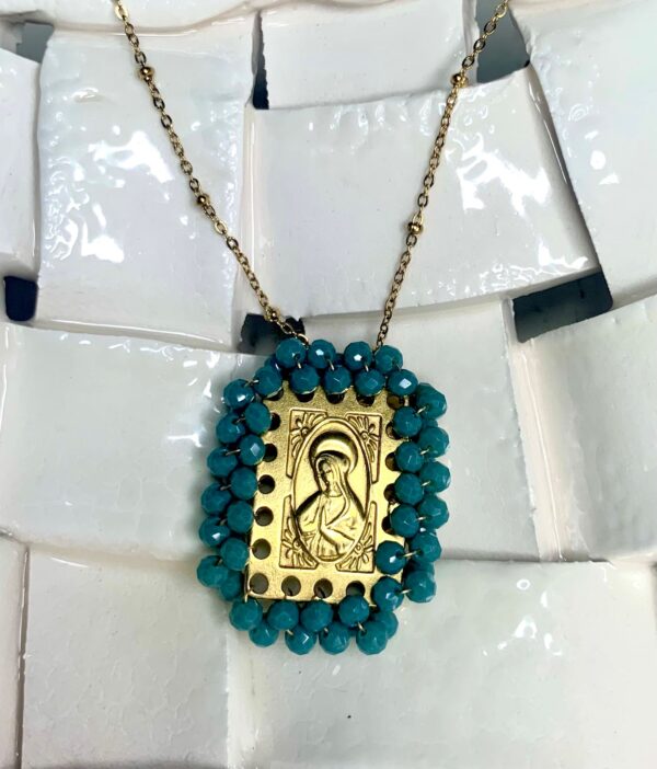 Medalla virgen acero